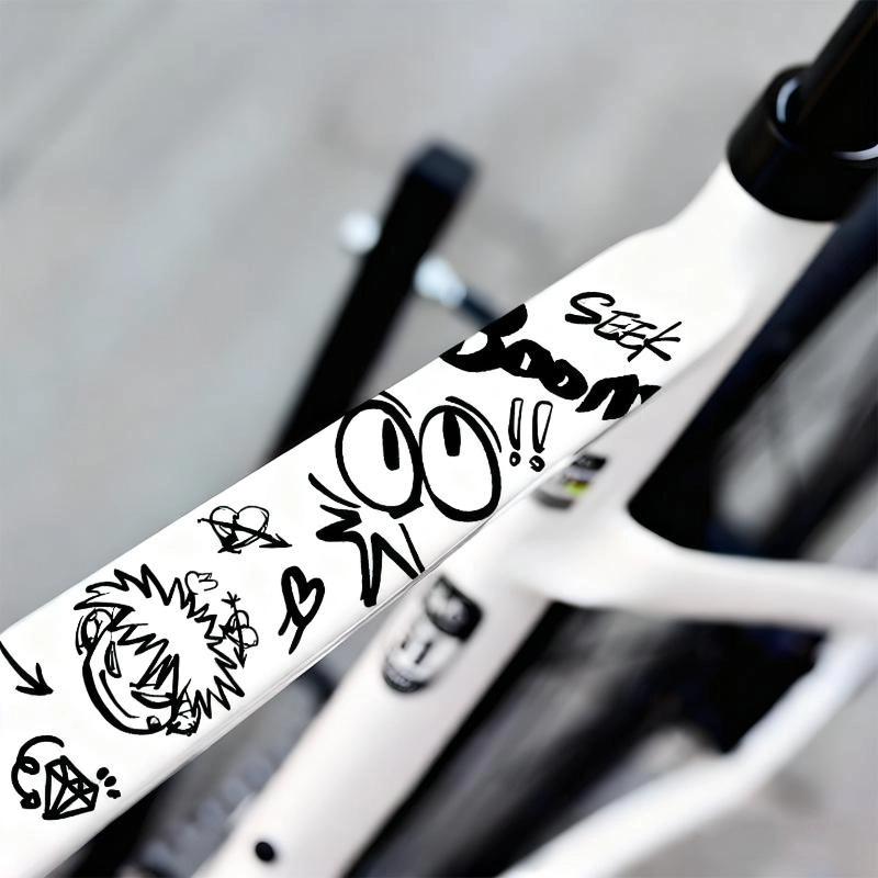 1 Set MTB Rennrad Rahmen Aufkleber Cartoon DIY Reflektierend Wasserdicht Fahrrad Aufkleber Für Fahrrad Rahmen Oberrohr