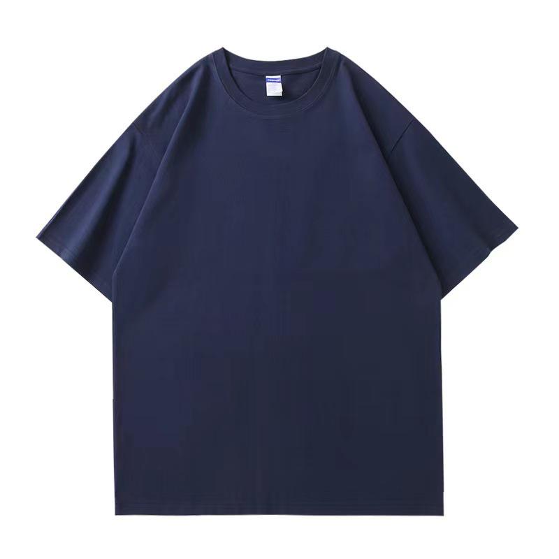 260g Unisex Pure Cotton Loose Fit Double Yarn Drop Shoulder Half Sleeve T-Shirt