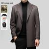 2025 Men's High-End Double-Faced Pure Wool Coat with Medium Goose Down Lining and Detachable Woolen Overcoat.