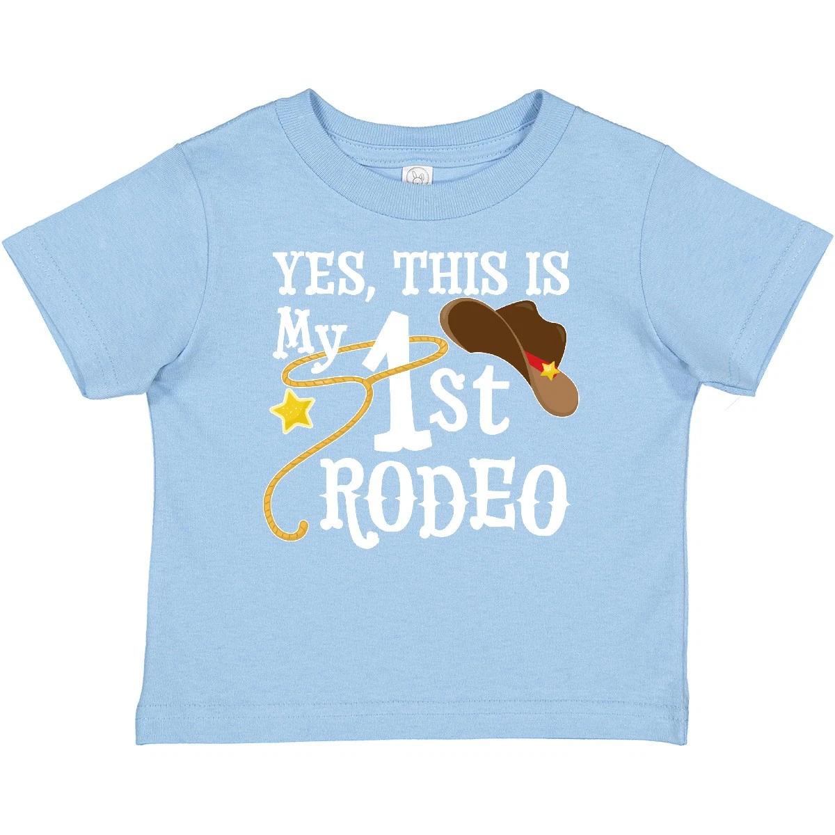 Inktastic Yes, This Is My 1st Rodeo- Cowboy Hat With Red Band, Baby kids boys T-Shirt Kids 120