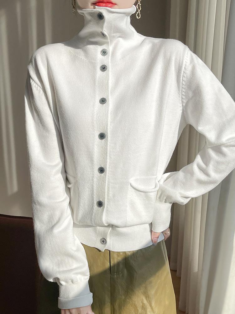 Women's Soft & Warm Solid Color Turtleneck Sweater - Loose Fit, Thick High Neck Top for Autumn & Winter