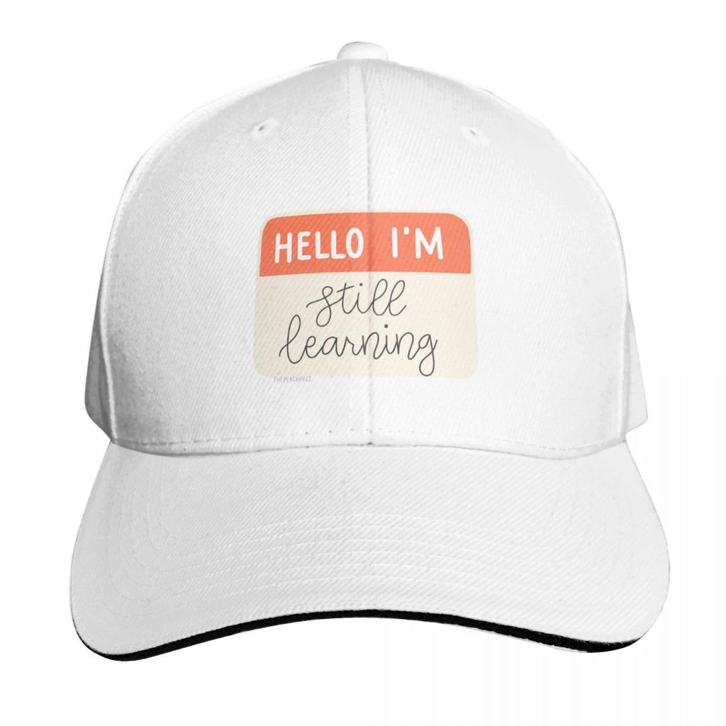 Hello ImStill Learning The Peach Fuzz Baseball Cap New In The Hat black designer cap Girl Unisexs
