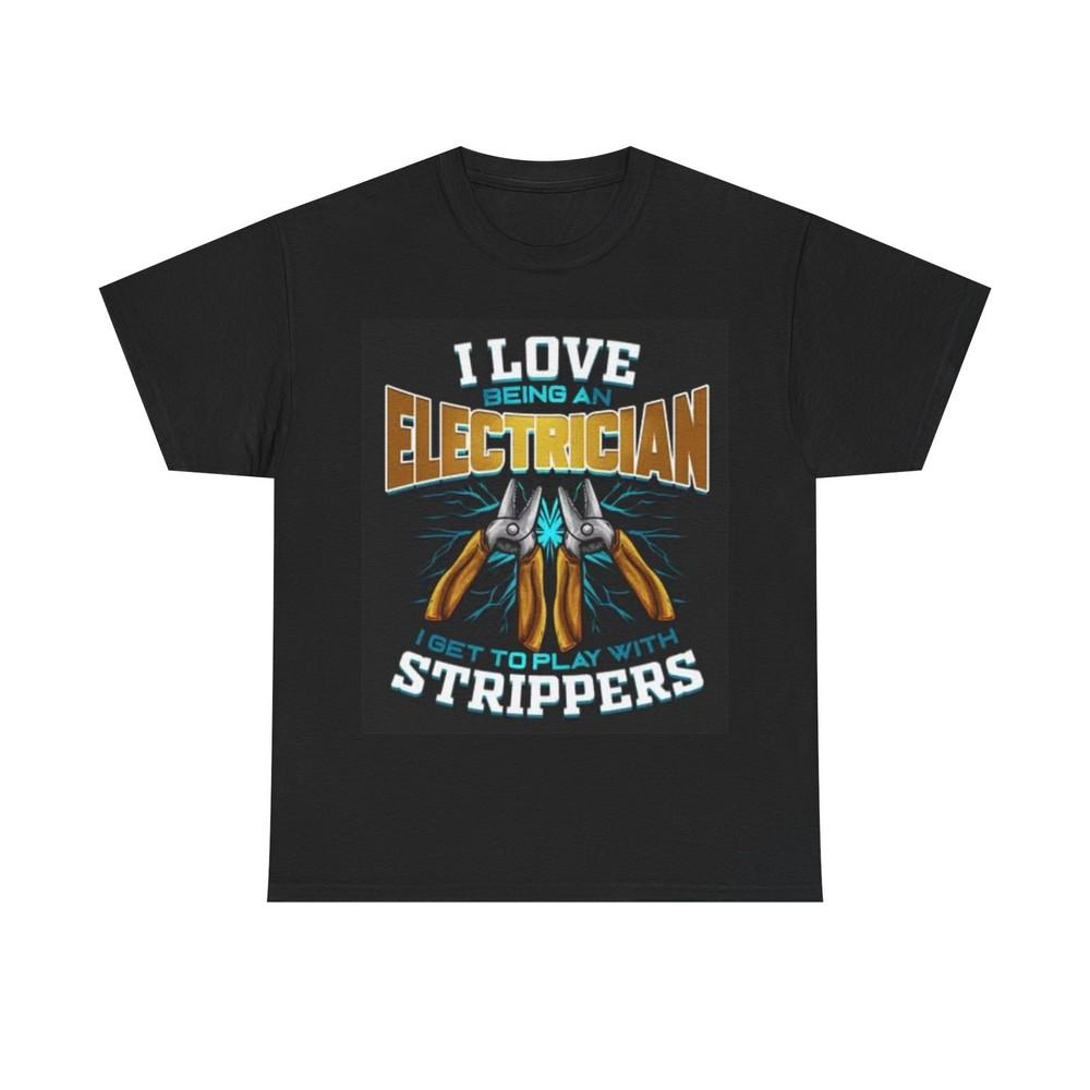 Я люблю быть электриком Футболка Смешной Подарок Синерабочий Унисекс Тяжелый Хлопок Футболка M