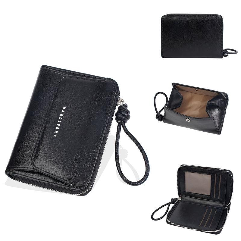 

Baellerry Women Fashion Mini Purses PU Leather Card Holder Casual Design Zipper Coin Purse Wallets 13*9.5*3cm чорний