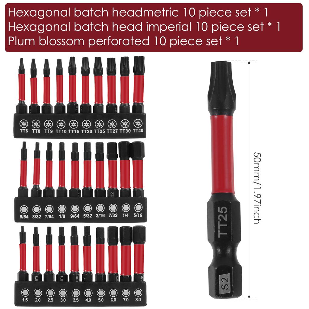 Magnetic Hex Screwdriver Bit Set Solid Easy to Use Magnetic Head Bits Kit Versatile Alloy Steel Square Bit Set for Home