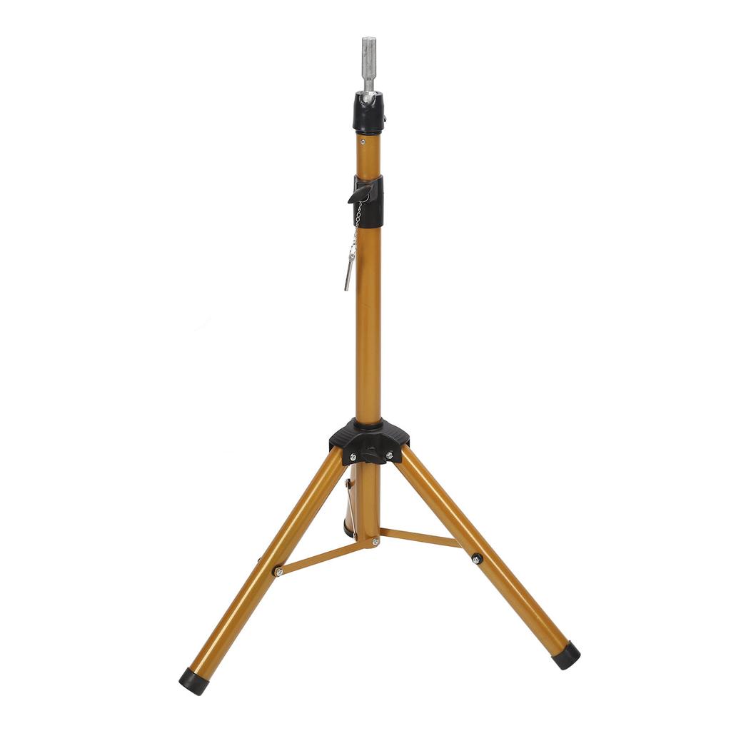 Tripod Mannequin Head Stand Cutting Braiding Tripod Hairdressing Wig Stand Golden for Barber Shops