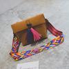 Chic Frosted Small Bread Color Straps Tassel Women's Shoulder Bag For Everyday Use