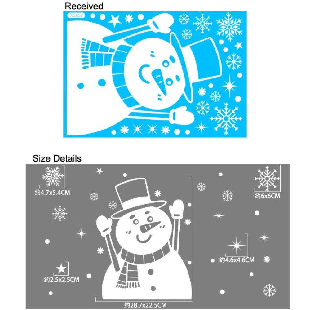 

White Christmas Window Stickers Elk Christmas Wall Sticker Ornaments Glass Windows Snowman