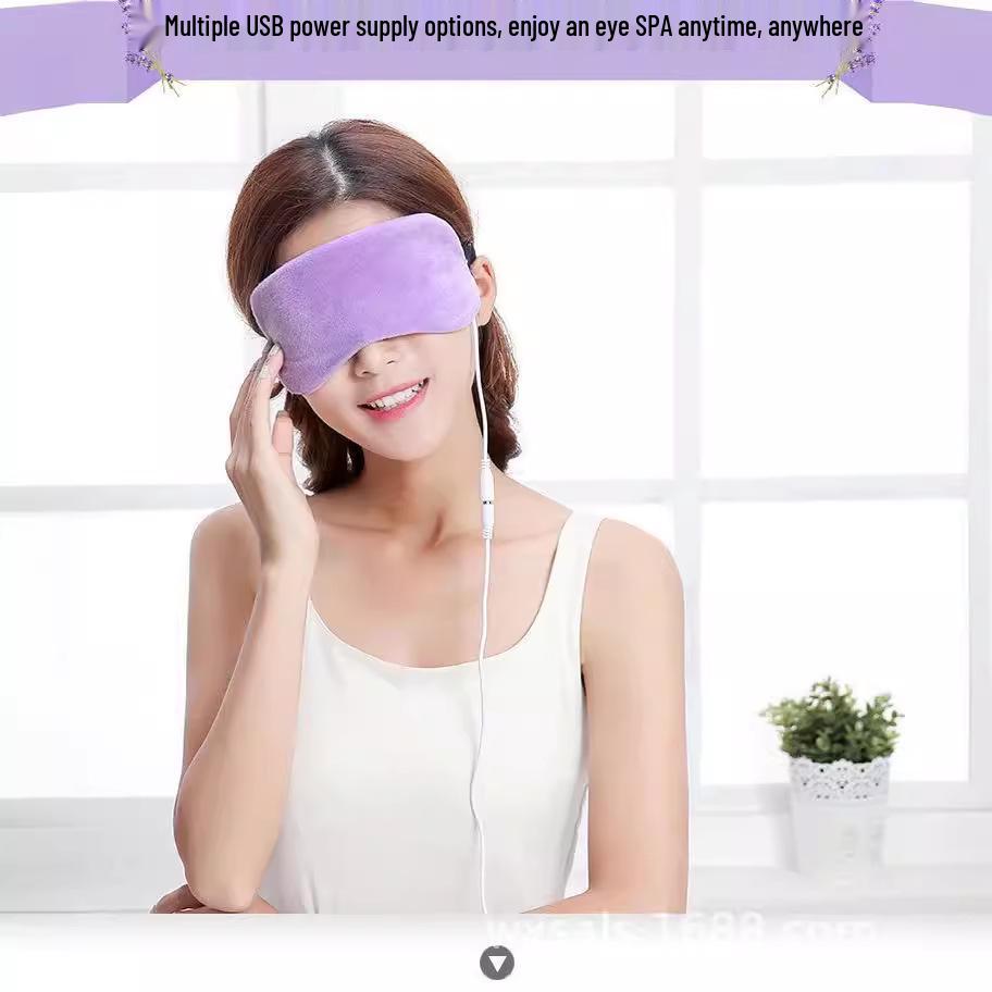 USB Rechargeable Silk Heating Eye Mask for Sleep and Eye Fatigue Relief