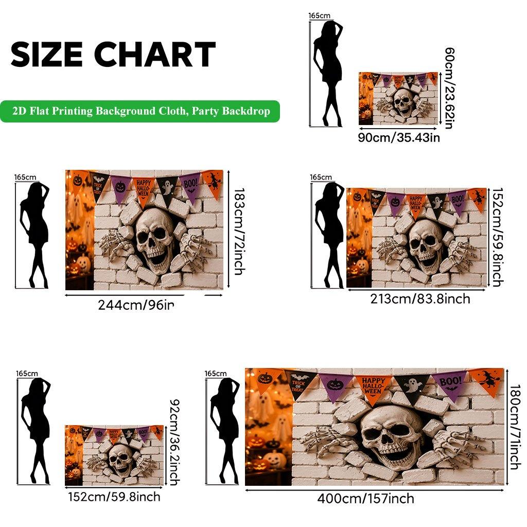 2D Flat Backdrop1pc Halloween Skeleton Backdrop Banner Polyester Wall Decor For Living Room Bedroom Office Outdoor Decor Party Holiday Gift