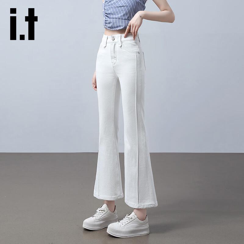 

Женские джинсы Izzue с высокой талией, молочно-белого цвета, расклешенные. L