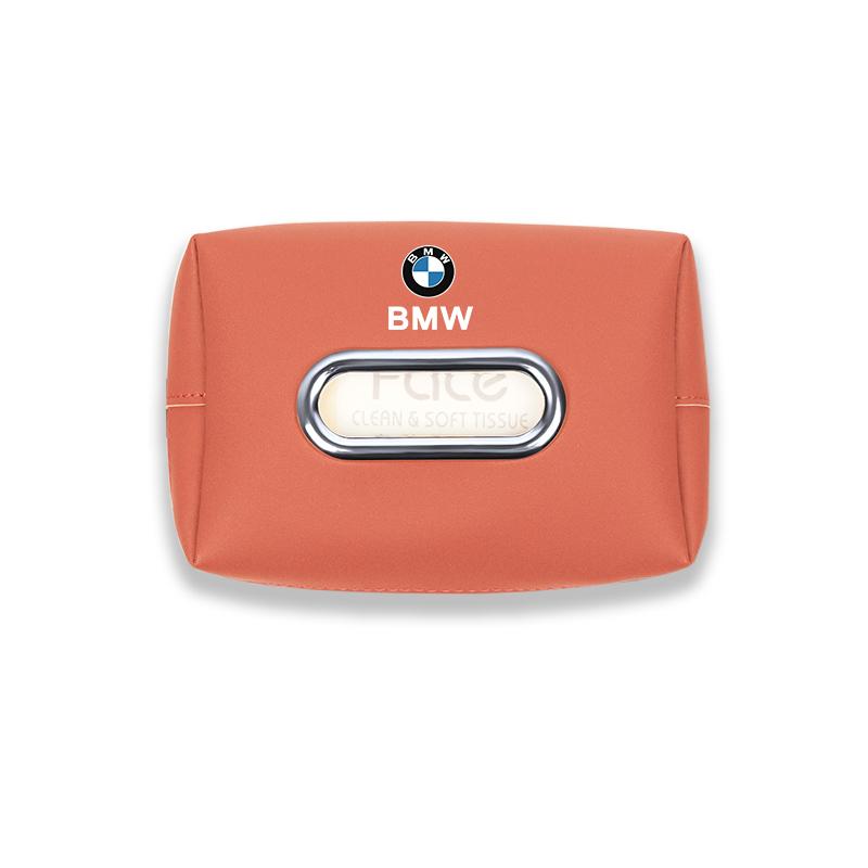 Car Tissue Box Holder Leather Car Armrest Napkin Case Sun Visor Backseat Bag For BMW E46 E87 E91 X5 E70 F11 E30 E90 F20 G20 G30 SK0