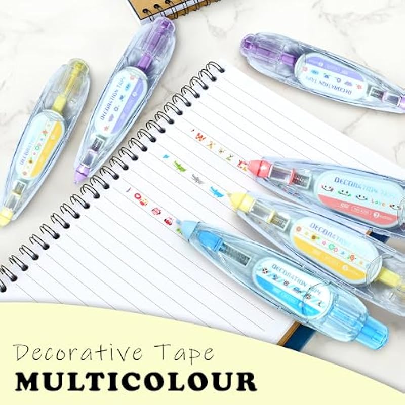 

Glun Decorative Correction Tape 3 Meter Length Cute Cartoon Animal Prints, Cat, Dog, And Owl Prints, Retractable Pen For 0 жёлтый