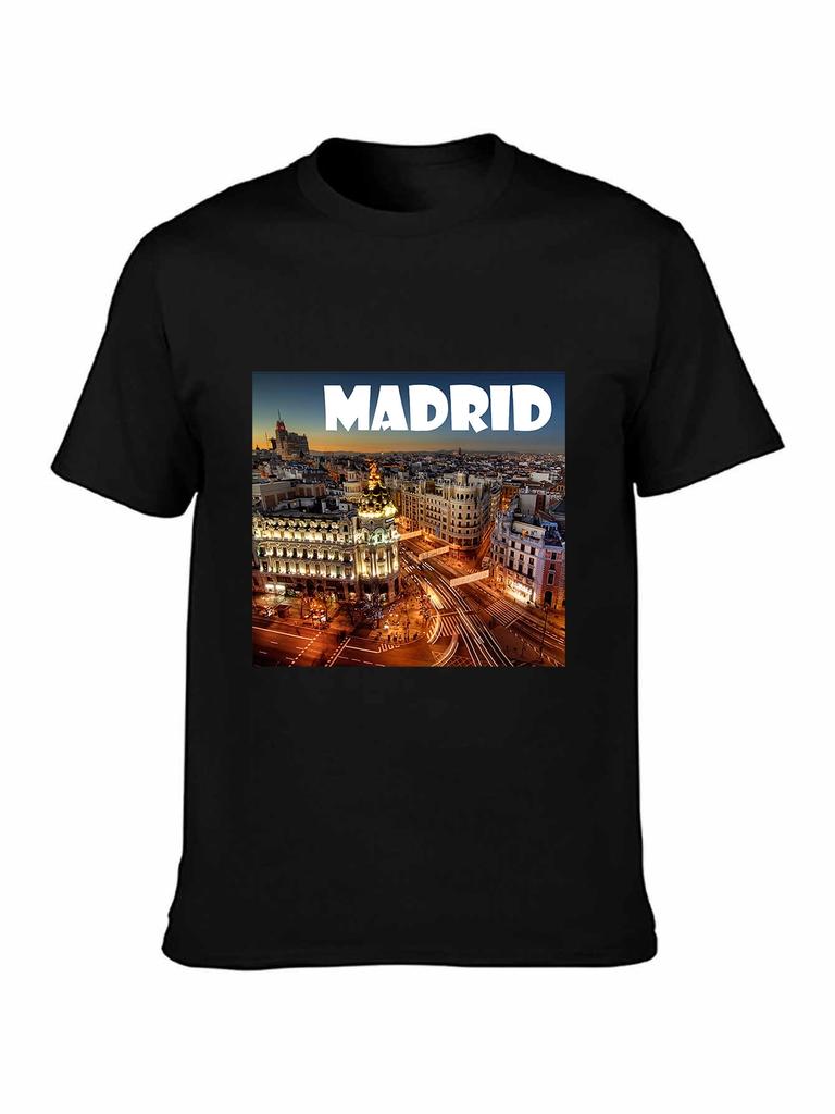 Madrid Cityscape Night View Graphic T-shirt