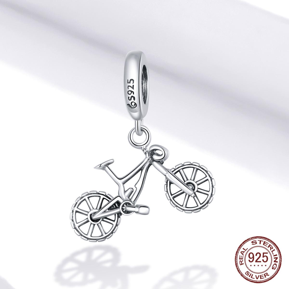 

925 стерлингового серебра Шарм для женщин Браслет или браслет Горный велосипед Ослепительные бусины DIY Ювелирные изделия сделать