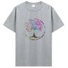 Tęczowa piękna mandala graficzna koszulka damska unisex bawełniana koszulka fajna swobodna koszulka z krótkim rękawem koszulki topy streetwear