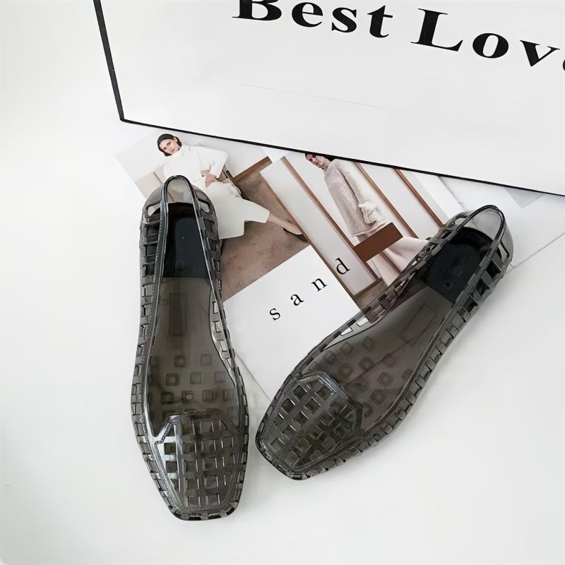 Dámské venkovní ležérní mělké želé sandály a pantofle