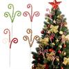 1PC Christmas Candy Cane Ornaments Durable Christmas Tree Accessories Handmade Holiday Decoration Hooks Polyester Decoration 40cm