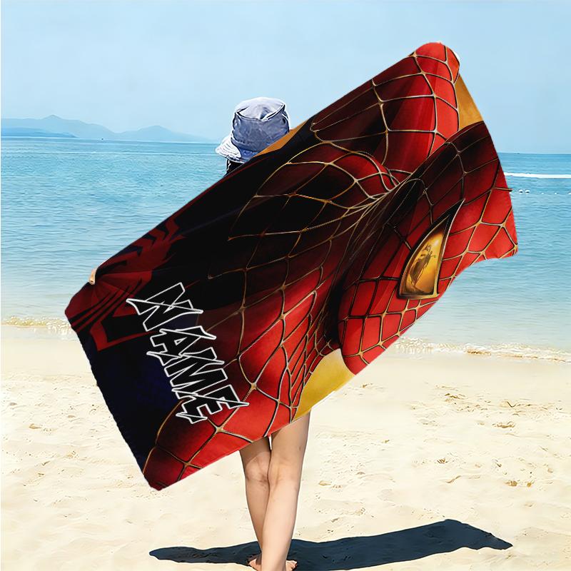 Personalized Spider-Man Comic Artwork Beach Towel Microfiber Beach Towel Thin Absorbent for Beach Swimming Yoga Bath Sports. 0910402