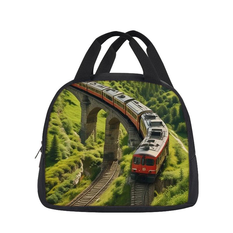 Train Lunch Bag with Insulation Large Capacity Lightweight Printing New Design the Best School Companion for Both Boys and Girls
