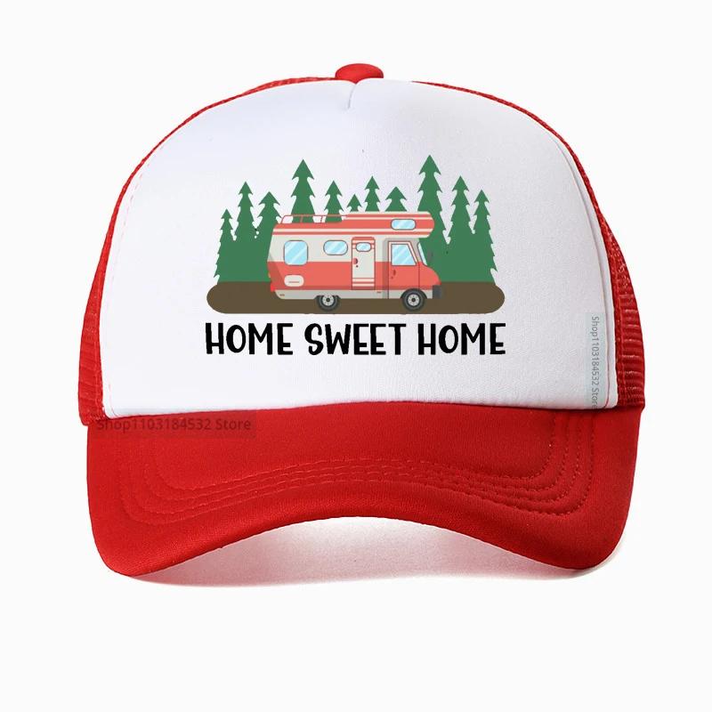 Motorhome RV Camping Camper Home Sweet Baseball Cap Outdoor Travel Adventure Dad hat Summer Unisex Mesh Visor Outdoor Sun Hats