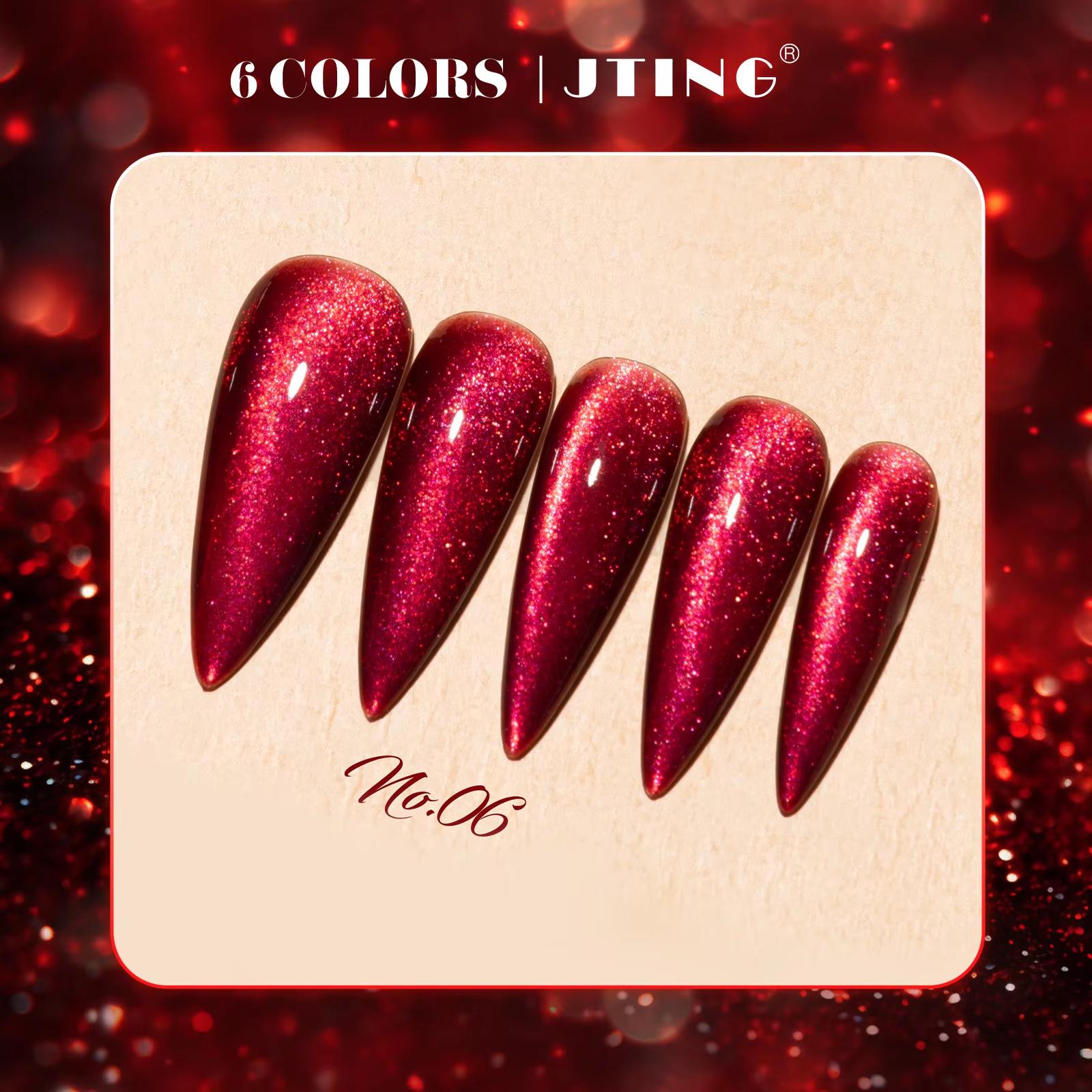

JTING новейший гель-лак Cherry Ruby Cat Eye в рождественском красном стиле, профессиональный поставщик гель-лаков для ногтей ODM