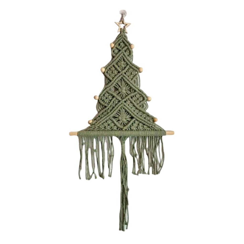 Großer Makramee Weihnachtsbaum Makramee Weihnachts-Wanddekoration Hängende Ornamente Boho Wanddeko Für Partyzubehör