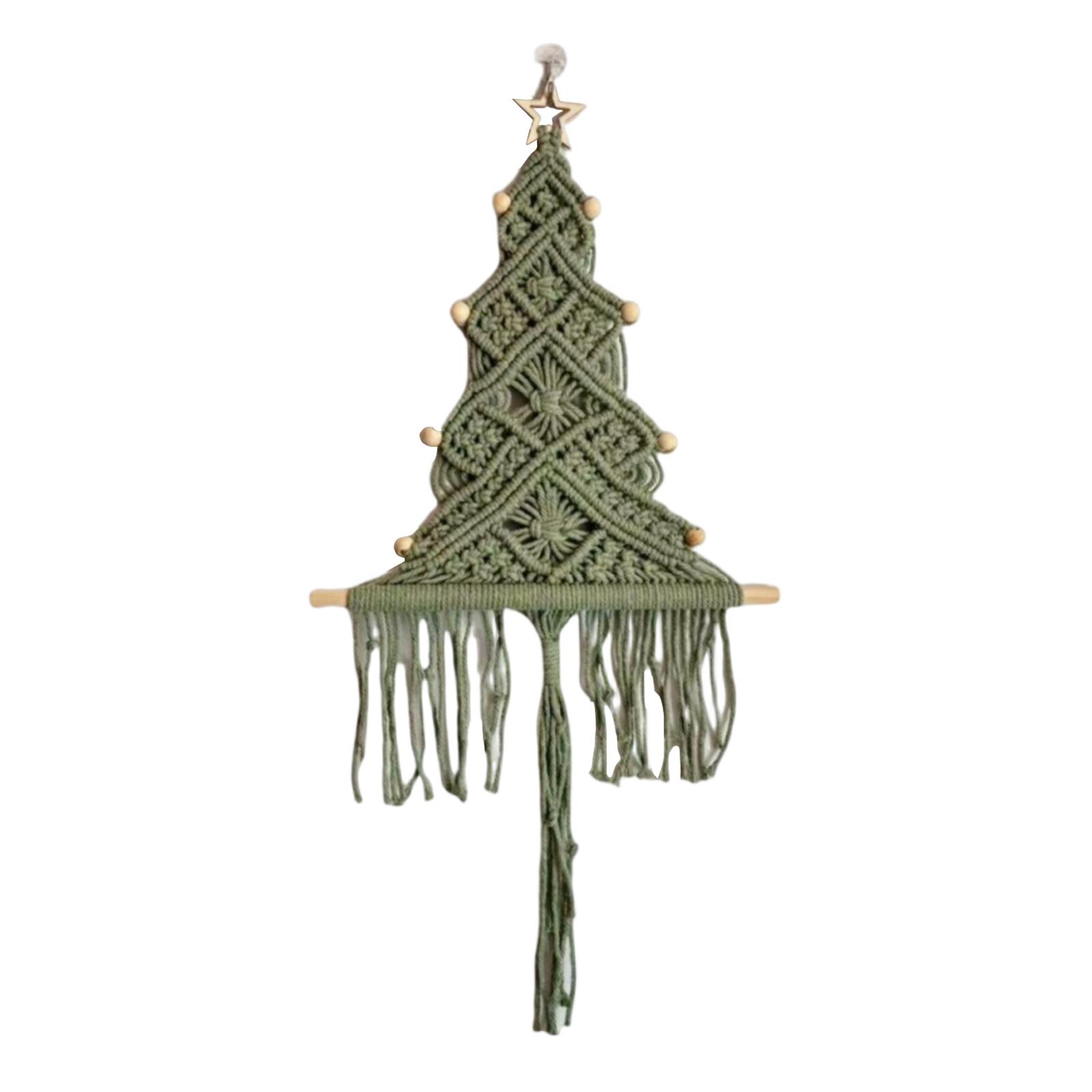 

Large Macrame Christmas Tree Macrame Christmas Wall Decoration Hanging Ornaments Boho Wall Decor For Party Supplies One Size