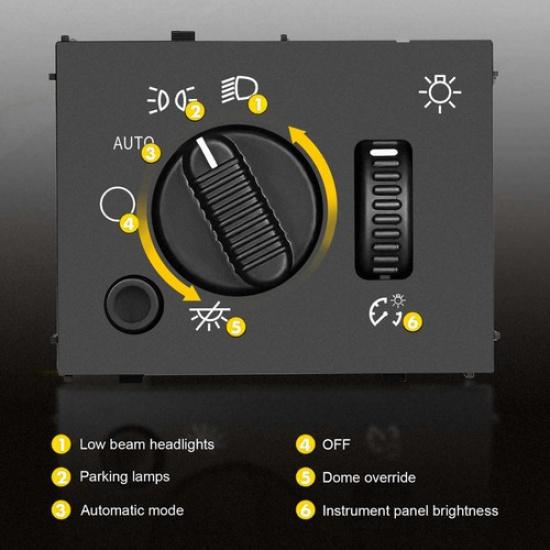 Headlight Switch Headlamp Dimmer for Chevy GMC Silverado Sierra Yukon 2003-2007