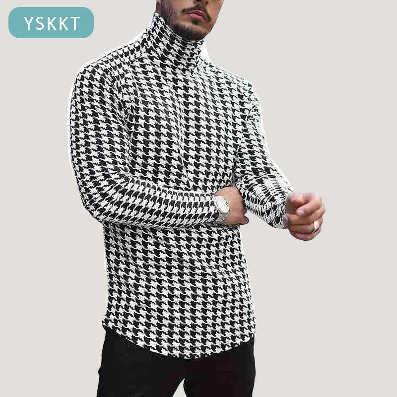 Mens Slim Fit Turtleneck T Shirt 