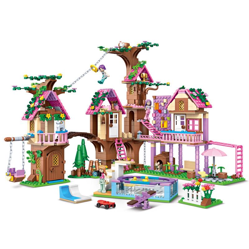 Grenzüberschreitende Mädchenserie Verträumtes Baumhaus Baustein-Set - Kompatibel mit Lego Prinzessinnenschloss