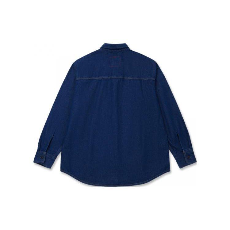 Levis Solid Color Single-Breasted Collar Long Sleeve Shirt Men Shirts Blue A3323-0000