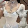 Ladies Pure Sexy Gathered Show Big Thick Cup with Underwire Hanging Neck Back Can Cross Beautiful Back Underwear