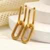 MamacitaSlay Classic 18K Gold Plated Stainless Steel Asymmetrical Hoop Earrings Daily Simple Waterproof Jewelry Women's Gift