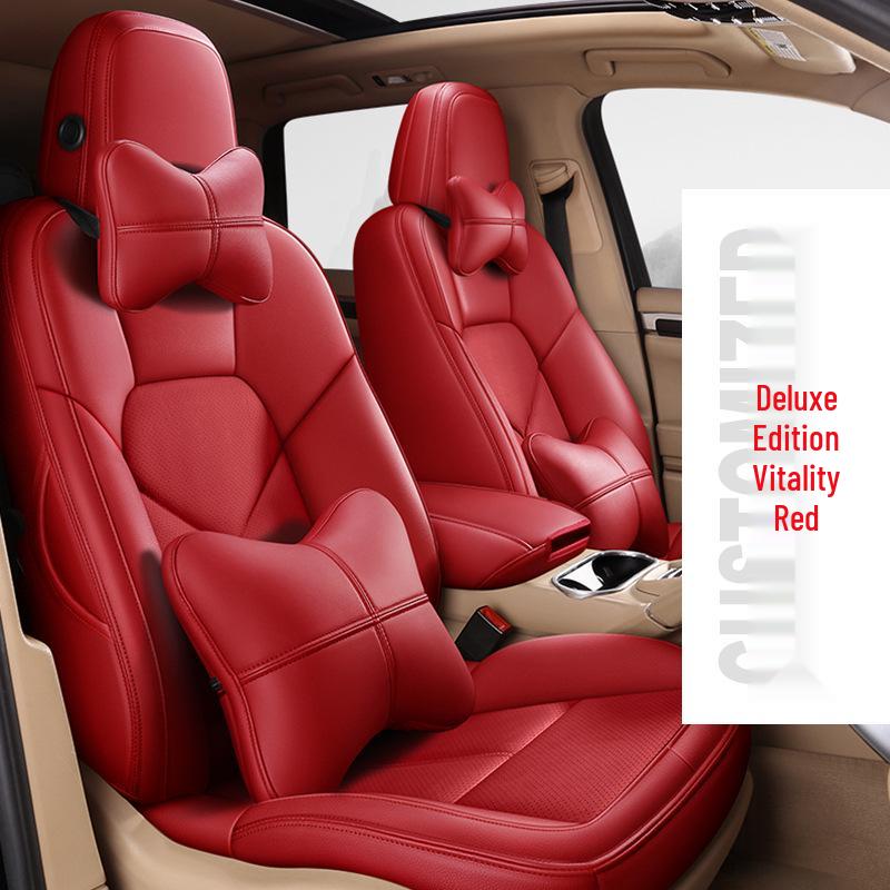 Full Coverage Genuine Leather Seat Cushion for BMW 5 Series and Porsche Cayenne
