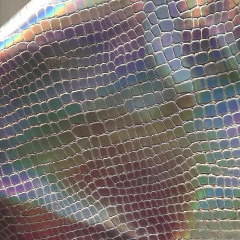 100x137cm Leather Dragon Scale Metal Fabric Artificial PU Eco-friendly Soft Fabric For handmade DIY Background Wall Hard Bag