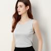 100% Mulberry Silk Women's Solid Color Round Neck Tank Top