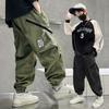 Spring Autumn Boys Pants Pocket Decoration Handsome Trousers Kid Teenage Spring Outdoor Sport Casual Pant for 4-14 Years