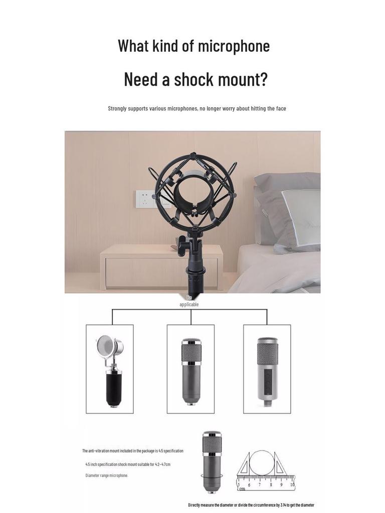 Adjustable Microphone Stand with Round Base for Stage and KTV Performances