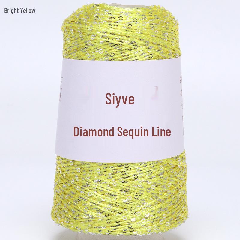 Filato di paillettes Siyue 2mm - Lana tessuta a mano per progetti fai da te (100 grammi)