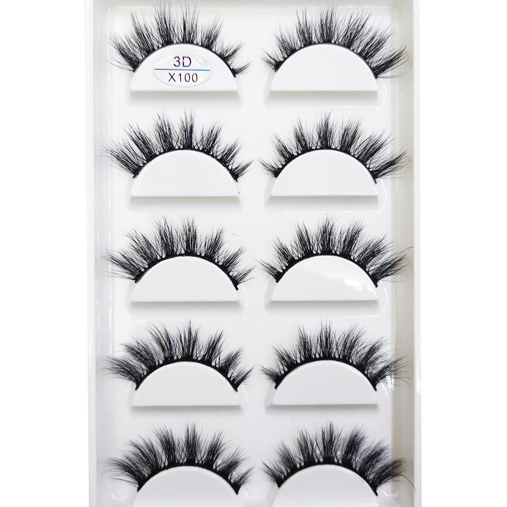 New 5 Pairs Natural 3D False Eyelashes Makeup Mink Eyelash Fake Eye Lashes Faux Cils Make Up Beauty Maquillaje Tools H13 Cat