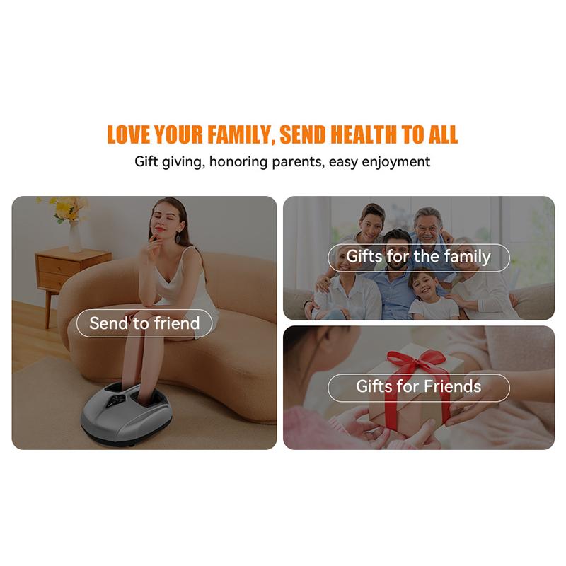 Electric Foot Massage Machine Kneading Air Compression Foot Massager with Heating Vibration Relax Foot Household Gift