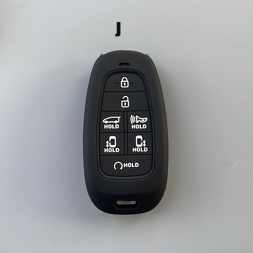 Silicone Car Key Case Cover for Hyundai Santa Fe Sonata Hybrid NEXO Tucson NX4 Solaris New Grand Car Key Chain Shell Accessories