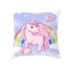 Time Cartoon Home Decor Pillow Purple Unicorn Pillowcase Rainbow Sunrise Sofa Cushion Cover