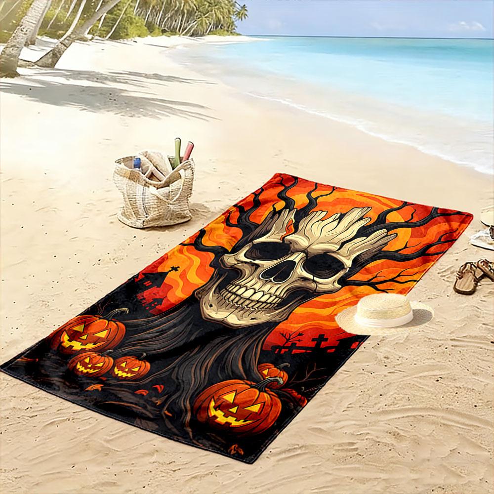 Fiery skullscape brilliance Print beach towel, quick drying, suitable for travel, outdoor sports, jogging, the beach and swimming, gift