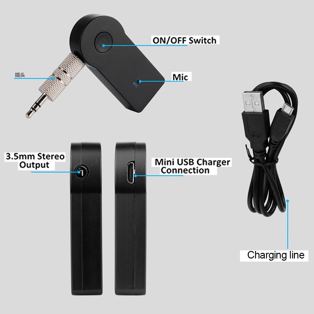 5Pcs 3.5mm Jack AUX Wireless Bluetooth-compatible3.0 Hands-free Call Adapter Car Audio Stereo Music Receiver Transmitter for Car