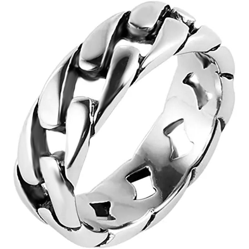 

Braided Cuban Chain Ring, Hip-hop Ring for Men and Women 7 мідний