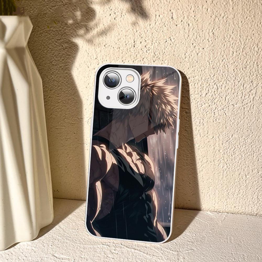 Cartoon B-Bakugo K-Katsuki Phone Case For IPhone 14 13 12 Mini 11 Pro XS Max X XR 14 Plus Tempered Glass Cover