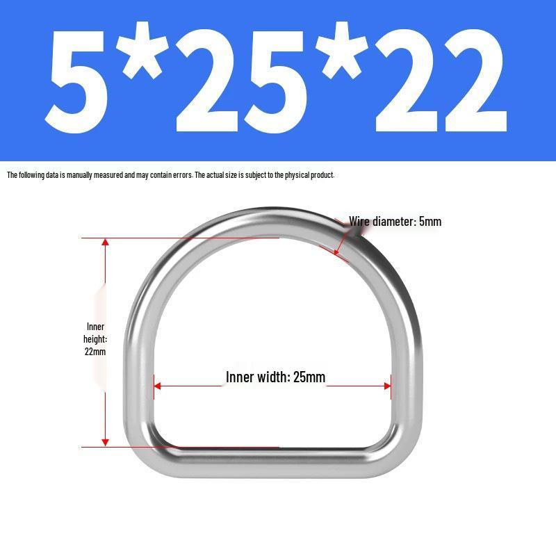 304 Stainless Steel D-Shaped Semi-Circular Buckle for Clothing, Luggage, Hat, DIY Accessories.