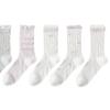 Spring & Summer Breathable Mesh Mid-Calf Socks with Bow Lace Bubble Cuff
